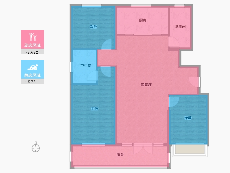 山东省-潍坊市-邦泰天璞-107.99-户型库-动静分区