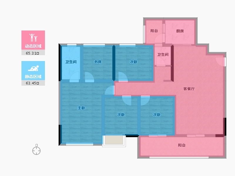 四川省-遂宁市-江山原筑-113.45-户型库-动静分区