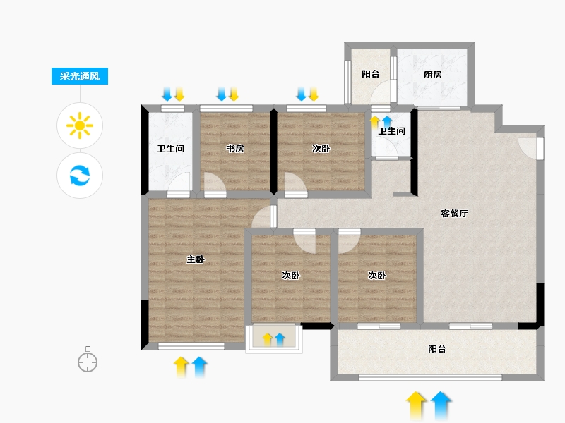 四川省-遂宁市-江山原筑-113.45-户型库-采光通风