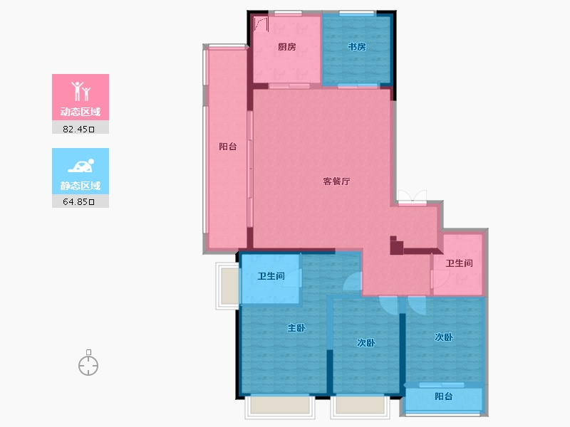 江西省-南昌市-苏宁檀悦-133.00-户型库-动静分区