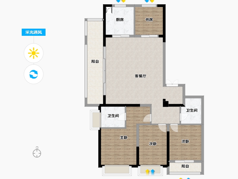 江西省-南昌市-苏宁檀悦-133.00-户型库-采光通风