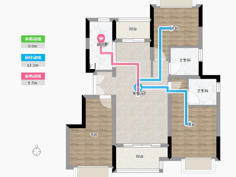 重庆-重庆市-两江郦湾-83.00-户型库-动静线