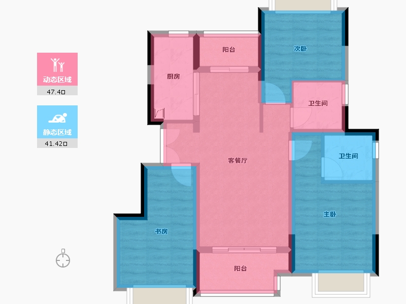 重庆-重庆市-两江郦湾-83.00-户型库-动静分区