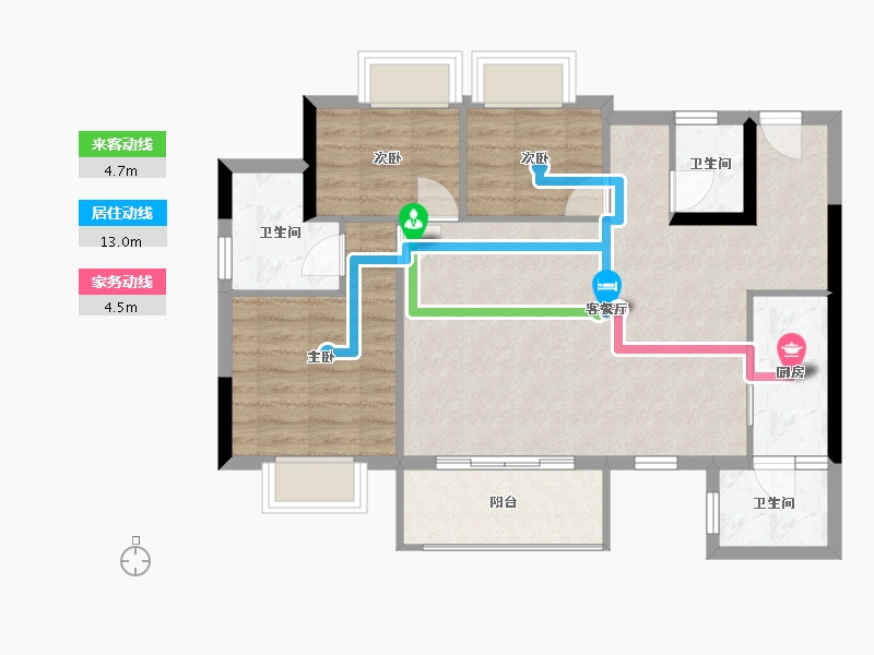 重庆-重庆市-泰和居-88.00-户型库-动静线