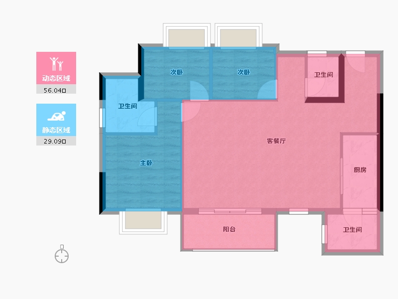 重庆-重庆市-泰和居-88.00-户型库-动静分区