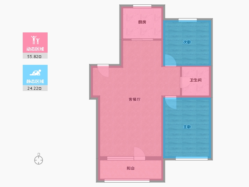 辽宁省-朝阳市-文祥豪府-80.00-户型库-动静分区