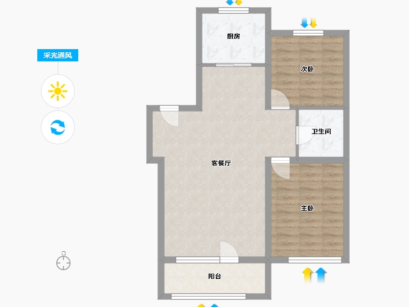 辽宁省-朝阳市-文祥豪府-80.00-户型库-采光通风