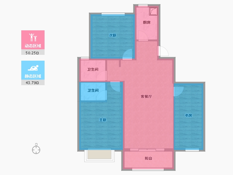 河北省-秦皇岛市-唐韵雲起墅-84.00-户型库-动静分区