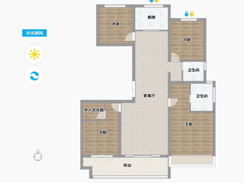 河南省-开封市-兰大豪庭-127.00-户型库-采光通风