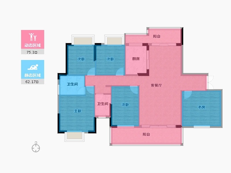 湖南省-郴州市-恒泰领秀城-124.21-户型库-动静分区