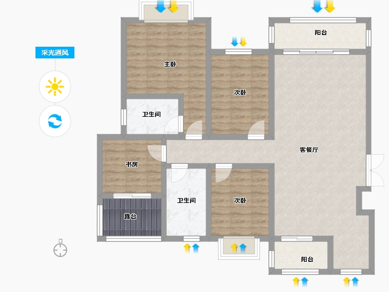 贵州省-黔西南布依族苗族自治州-吉塬南城水乡-110.00-户型库-采光通风