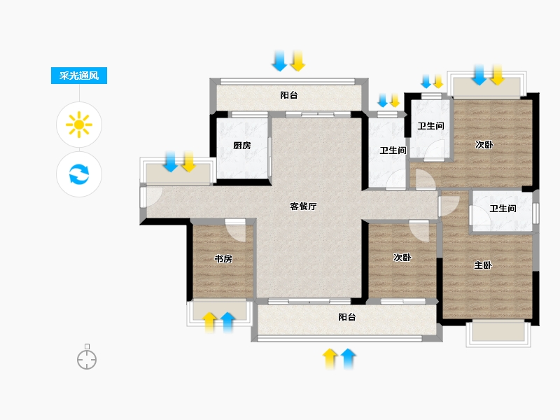 广东省-阳江市-伴山溪谷-109.02-户型库-采光通风