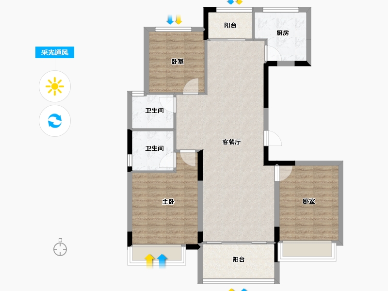 安徽省-宿州市-砀山古城-99.89-户型库-采光通风