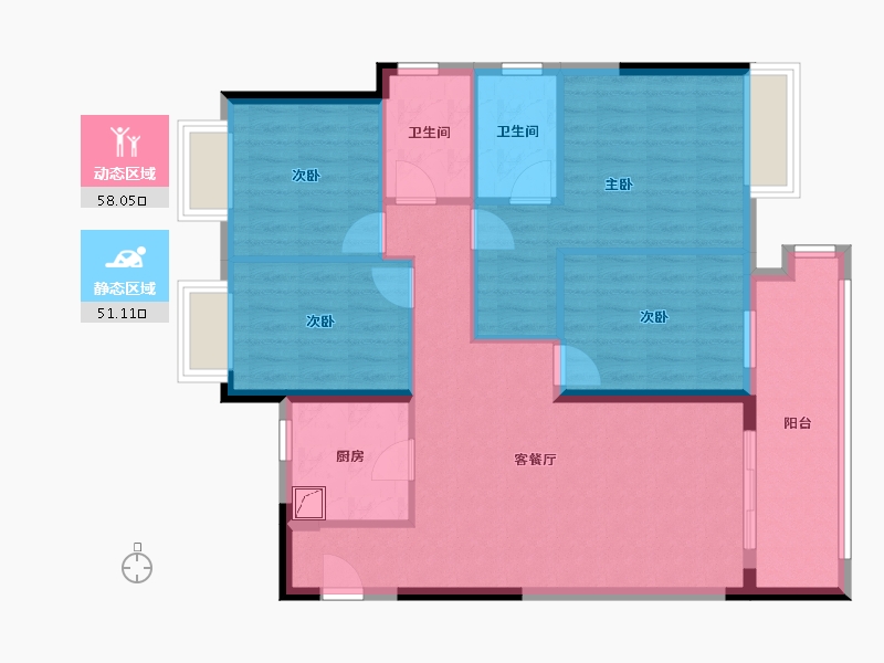 广东省-广州市-璞悦台-102.74-户型库-动静分区