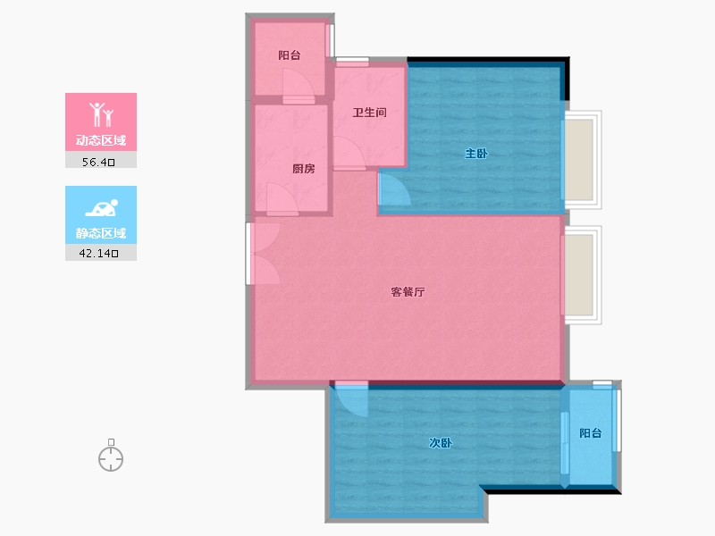 重庆-重庆市-日月光解放碑1号R3-90.00-户型库-动静分区