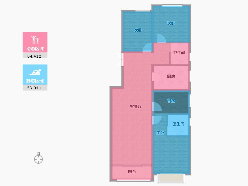 河北省-石家庄市-和誉府-107.20-户型库-动静分区