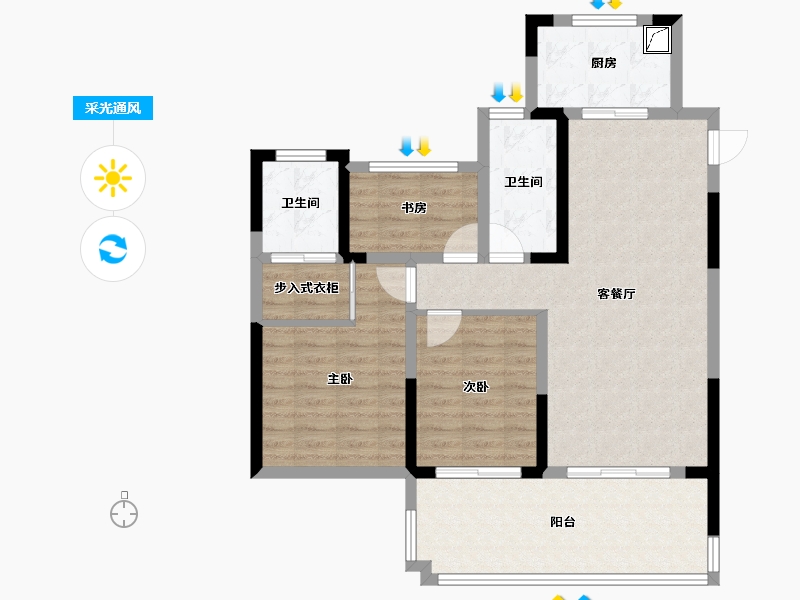 安徽省-六安市-振兴·江山赋-108.00-户型库-采光通风