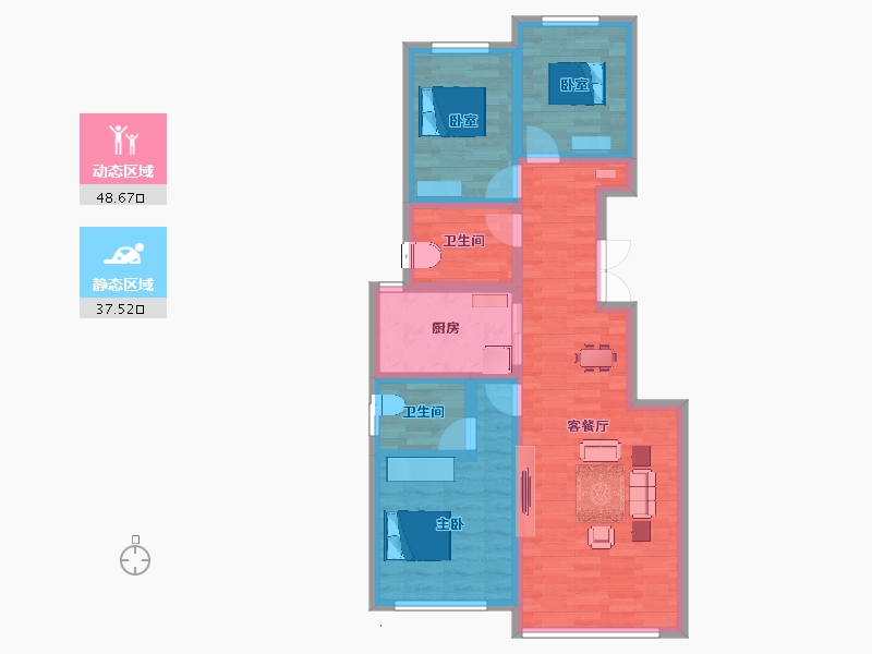 河北省-石家庄市-和誉府-75.44-户型库-动静分区