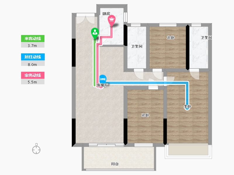 河南省-南阳市-镇平建业春天里-84.00-户型库-动静线