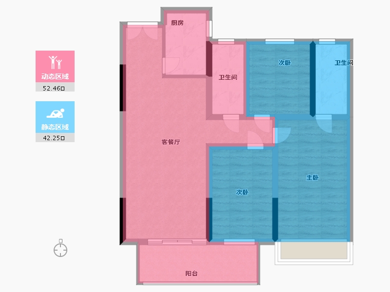 河南省-南阳市-镇平建业春天里-84.00-户型库-动静分区