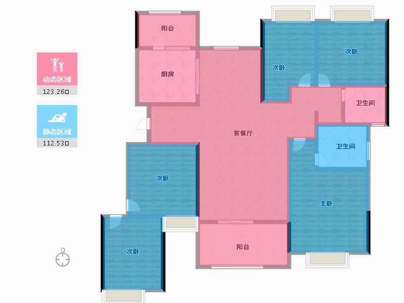 贵州省-铜仁市-铜仁·恒大山湖郡-213.83-户型库-动静分区