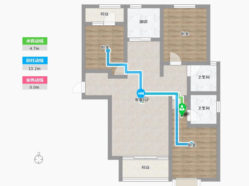 河北省-邢台市-瀚业紫御澜湾-85.55-户型库-动静线