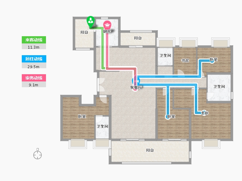 贵州省-黔西南布依族苗族自治州-碧桂园·安龙1号-189.27-户型库-动静线