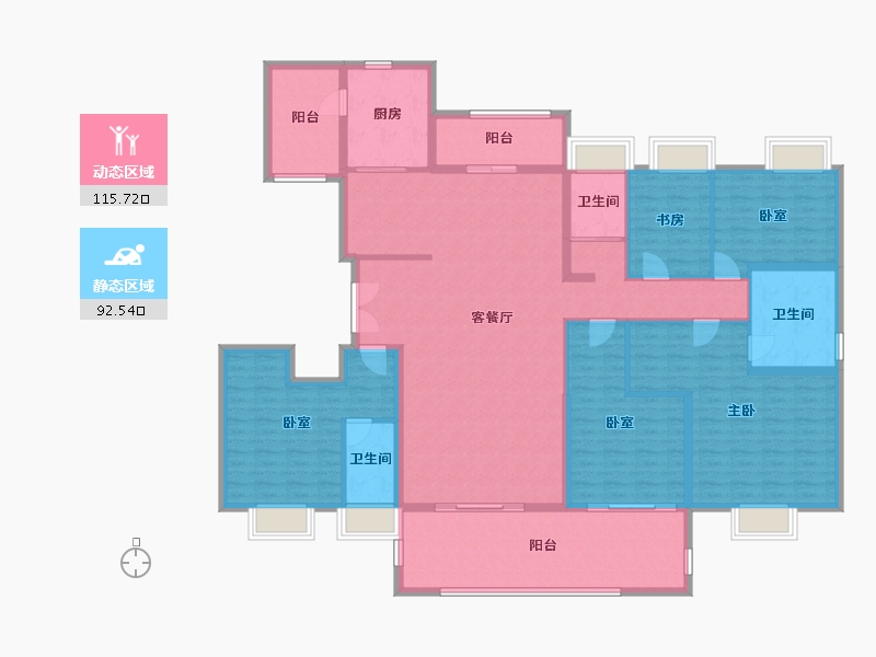 贵州省-黔西南布依族苗族自治州-碧桂园·安龙1号-189.27-户型库-动静分区