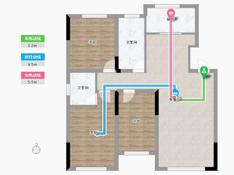 辽宁省-盘锦市-总部生态城·泰郡三期-86.99-户型库-动静线