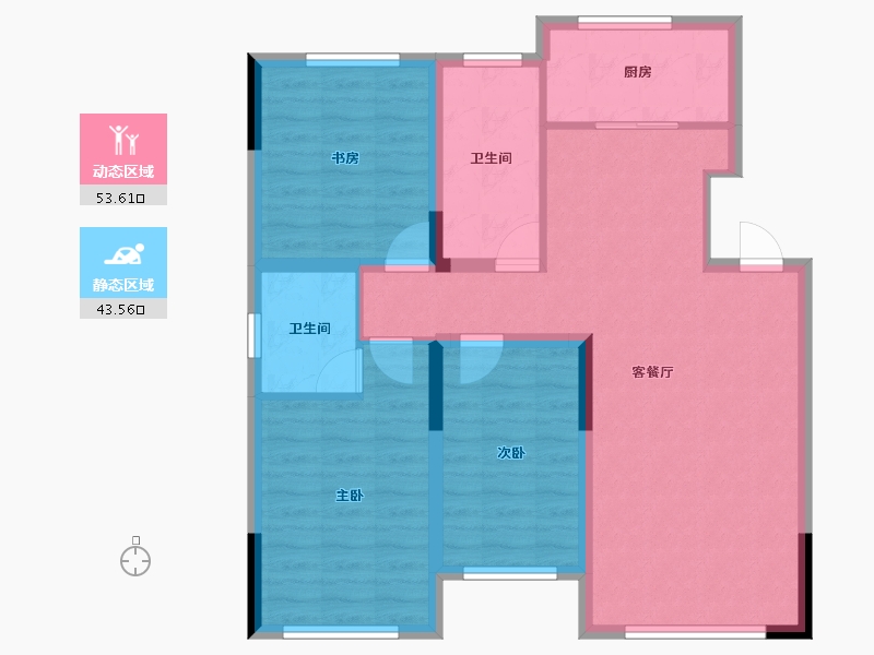 辽宁省-盘锦市-总部生态城·泰郡三期-86.99-户型库-动静分区