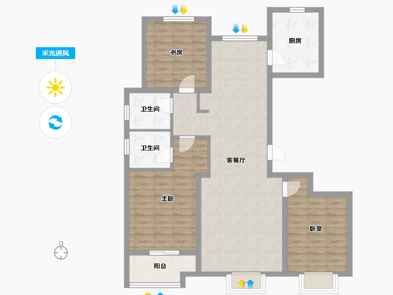 河北省-邢台市-邢台万腾御景城-101.80-户型库-采光通风