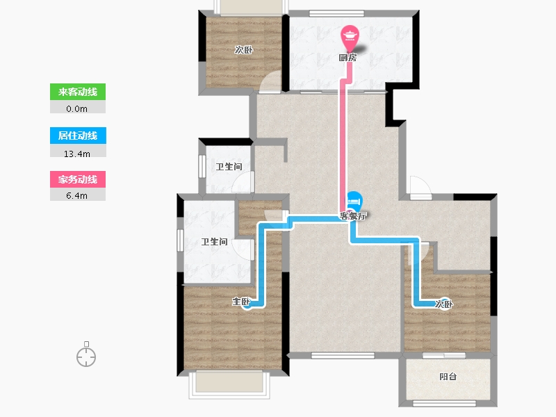 湖北省-武汉市-新城阅琨台-110.77-户型库-动静线