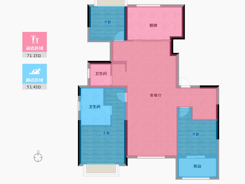 湖北省-武汉市-新城阅琨台-110.77-户型库-动静分区