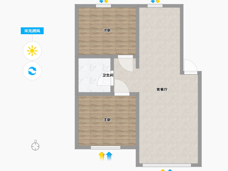 内蒙古自治区-呼和浩特市-南店滨水新村-90.00-户型库-采光通风