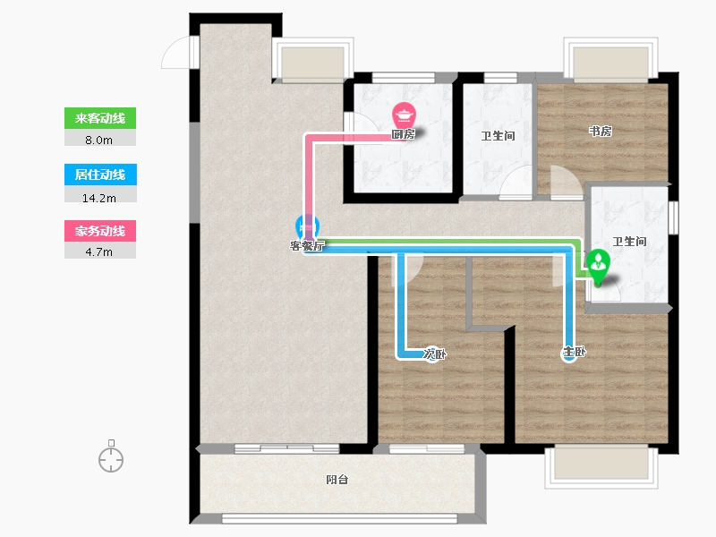 湖北省-武汉市-新城阅琨台-103.87-户型库-动静线