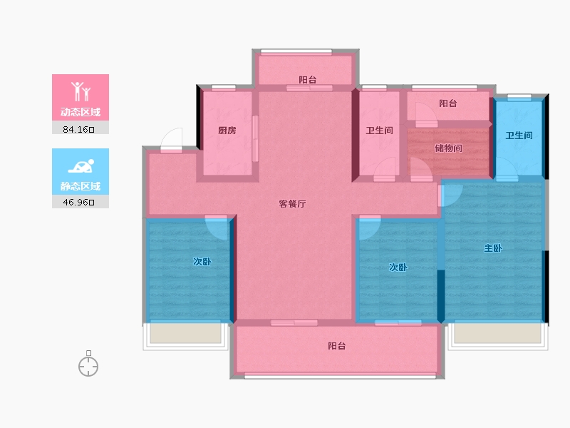 湖南省-长沙市-美的·云樾-115.55-户型库-动静分区