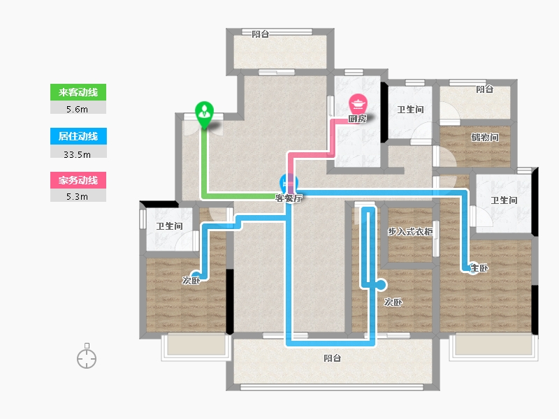 湖南省-长沙市-美的·云樾-131.90-户型库-动静线