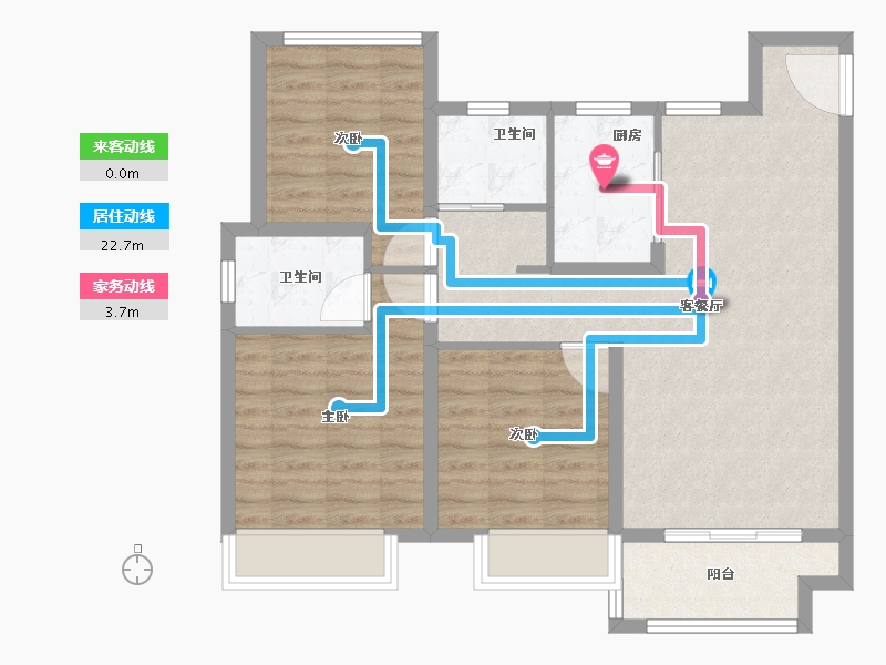 江苏省-苏州市-中梁珑璟阁-85.60-户型库-动静线