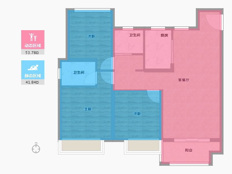 江苏省-苏州市-中梁珑璟阁-85.60-户型库-动静分区