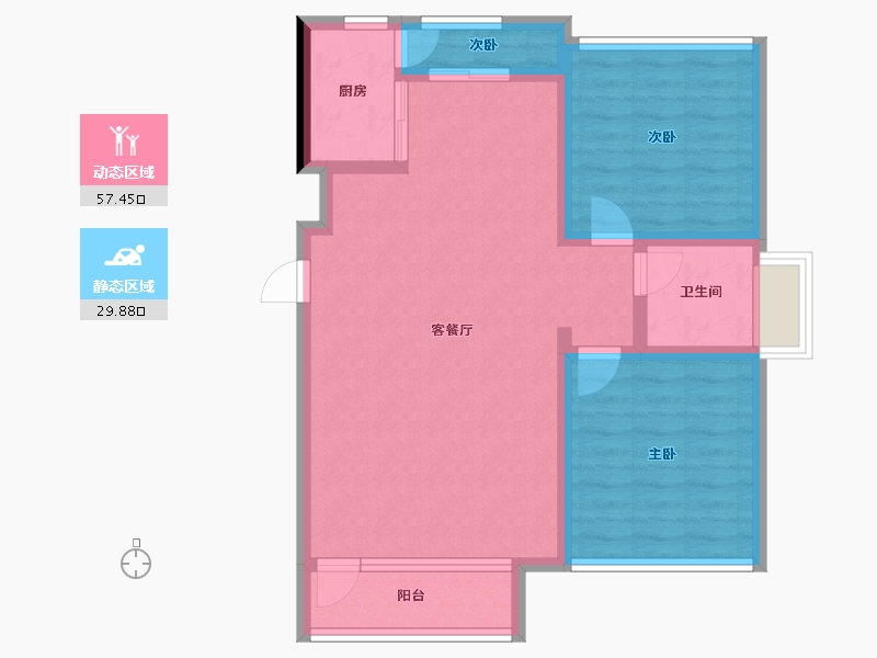 辽宁省-盘锦市-海泉湾霞光府-78.00-户型库-动静分区