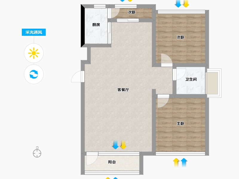 辽宁省-盘锦市-海泉湾霞光府-78.00-户型库-采光通风