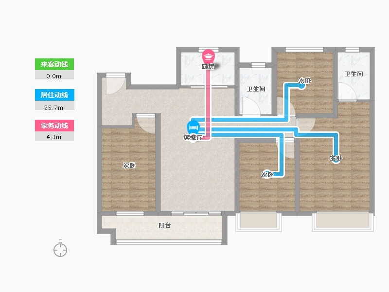 江苏省-苏州市-中梁珑璟阁-109.12-户型库-动静线