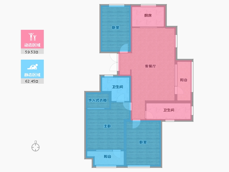 山东省-泰安市-城开·玉园-108.76-户型库-动静分区