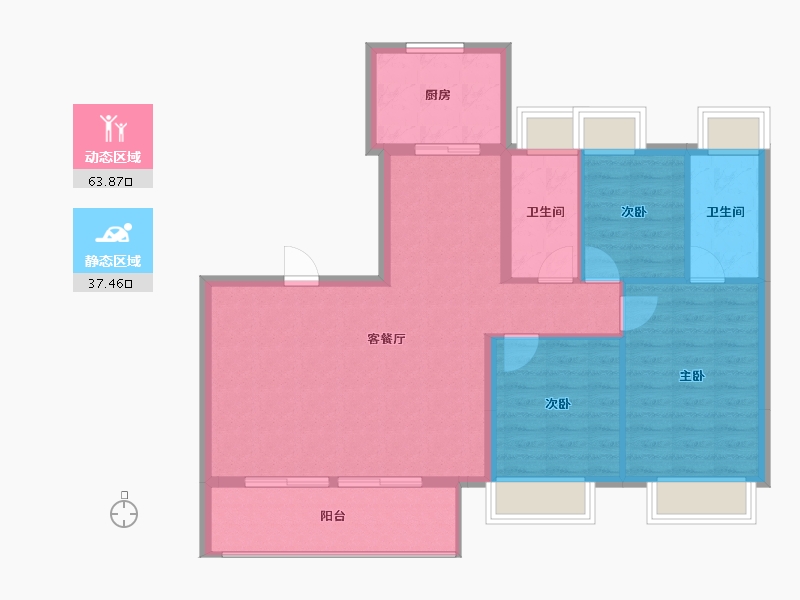 湖北省-武汉市-花山印象-92.21-户型库-动静分区