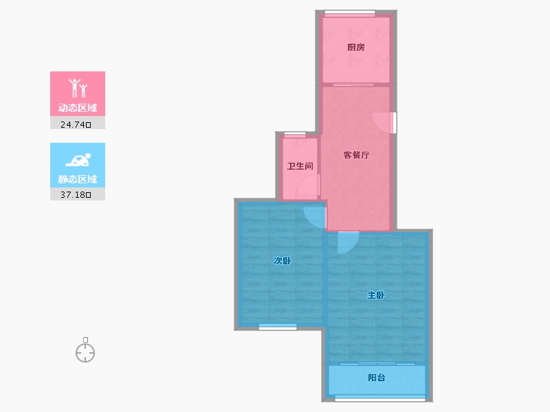 上海-上海市-岭南路15弄-57.00-户型库-动静分区