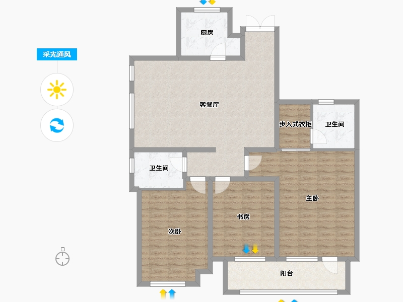 山东省-聊城市-江北水镇-121.00-户型库-采光通风