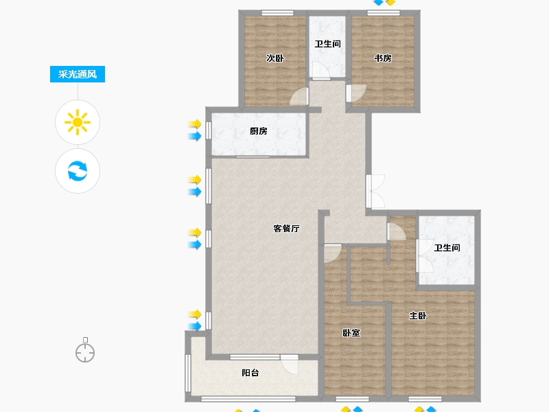 山东省-潍坊市-金鸾御景城-153.60-户型库-采光通风