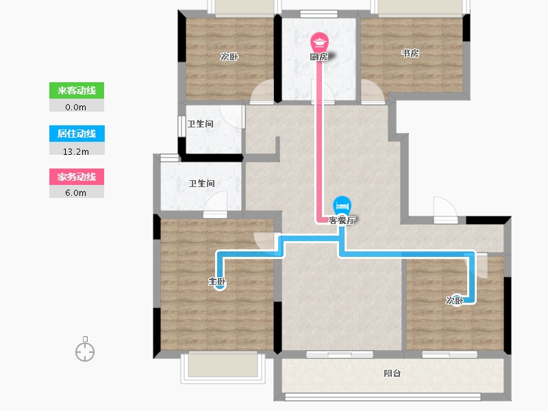 湖北省-武汉市-新城阅琨台-105.05-户型库-动静线