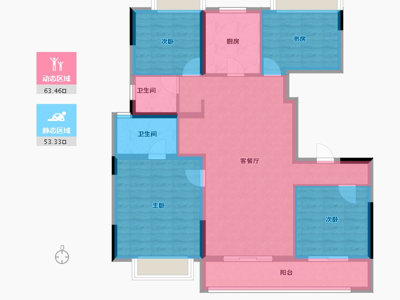 湖北省-武汉市-新城阅琨台-105.05-户型库-动静分区