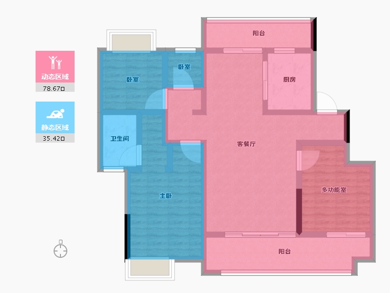 安徽省-铜陵市-中国铁建·花语未来城-100.81-户型库-动静分区